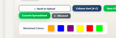 Convert Spreadsheet button